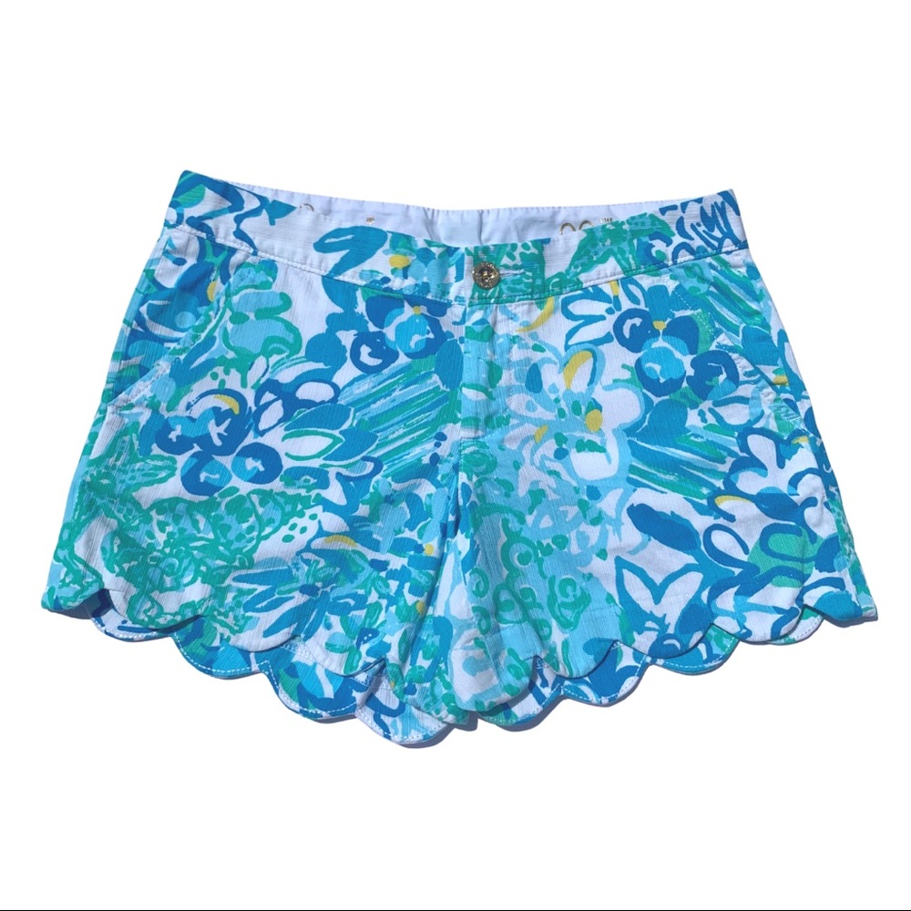 Lilly Pulitzer Blue Printed Buttercup Shorts 00